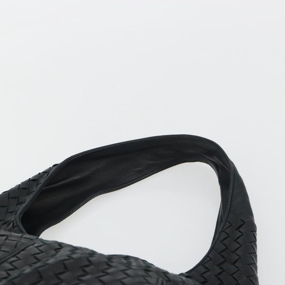 BOTTEGA VENETA INTRECCIATO Hobo Shoulder Bag Leather Black 145552 Auth 188067