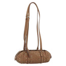 BOTTEGA VENETA INTRECCIATO Shoulder Bag Leather Brown Auth 188068A-1