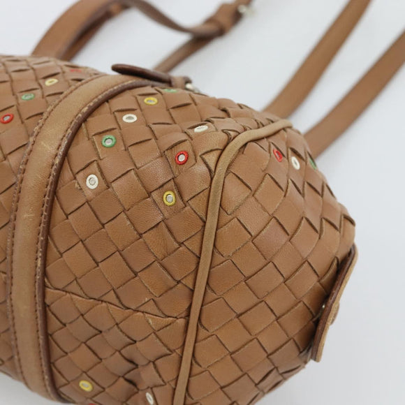 BOTTEGA VENETA INTRECCIATO Shoulder Bag Leather Brown Auth 188068A