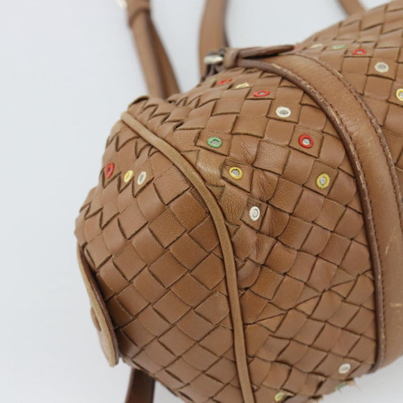 BOTTEGA VENETA INTRECCIATO Shoulder Bag Leather Brown Auth 188068A
