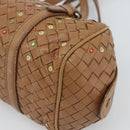 BOTTEGA VENETA INTRECCIATO Shoulder Bag Leather Brown Auth 188068A-12