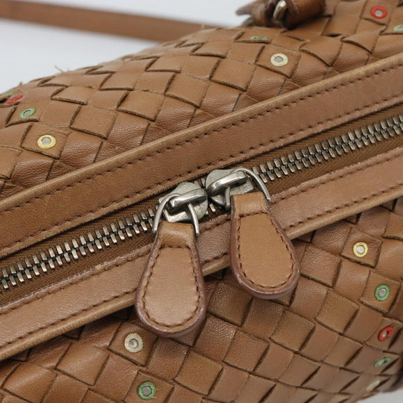 BOTTEGA VENETA INTRECCIATO Shoulder Bag Leather Brown Auth 188068A