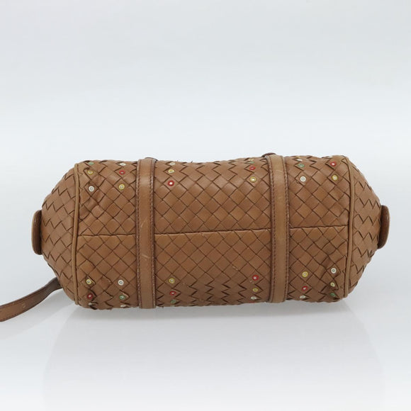 BOTTEGA VENETA INTRECCIATO Shoulder Bag Leather Brown Auth 188068A
