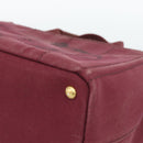 PRADA Canapa PM Hand Bag Canvas Bordeaux Auth 188079-9
