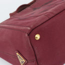 PRADA Canapa PM Hand Bag Canvas Bordeaux Auth 188079-14