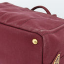 PRADA Canapa PM Hand Bag Canvas Bordeaux Auth 188079-15