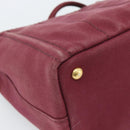 PRADA Canapa PM Hand Bag Canvas Bordeaux Auth 188079-16