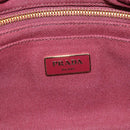 PRADA Canapa PM Hand Bag Canvas Bordeaux Auth 188079-17