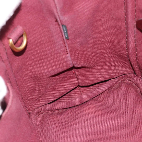 PRADA Canapa PM Hand Bag Canvas Bordeaux Auth 188079