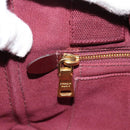 PRADA Canapa PM Hand Bag Canvas Bordeaux Auth 188079-20