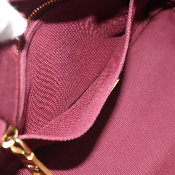 PRADA Canapa PM Hand Bag Canvas Bordeaux Auth 188079