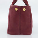 PRADA Canapa PM Hand Bag Canvas Bordeaux Auth 188079-4