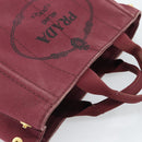 PRADA Canapa PM Hand Bag Canvas Bordeaux Auth 188079-6