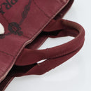 PRADA Canapa PM Hand Bag Canvas Bordeaux Auth 188079-7