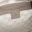 GUCCI Horsebit Hand Bag Leather Beige Auth 188082A-17
