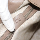 GUCCI Horsebit Hand Bag Leather Beige Auth 188082A-12