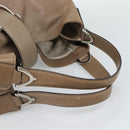 GUCCI Horsebit Hand Bag Leather Beige Auth 188082A-7