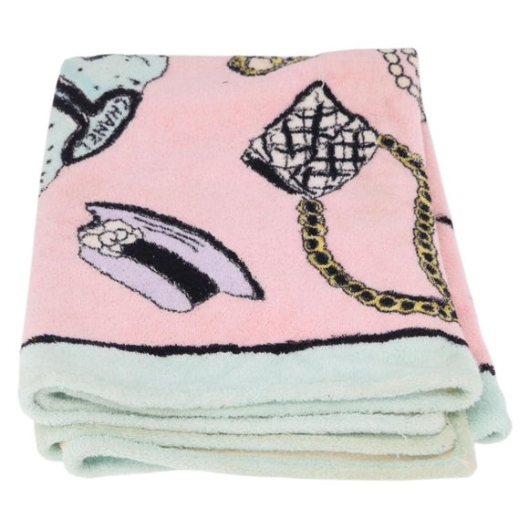 CHANEL Beach Towel Cotton Multicolor CC Auth 188084