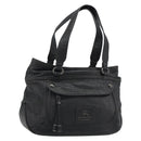 BURBERRY Tote Bag Leather Black Auth 188086A-1