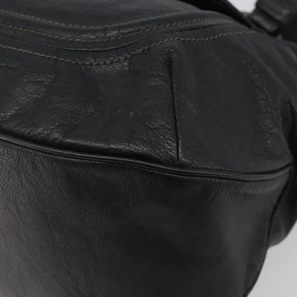 BURBERRY Tote Bag Leather Black Auth 188086A