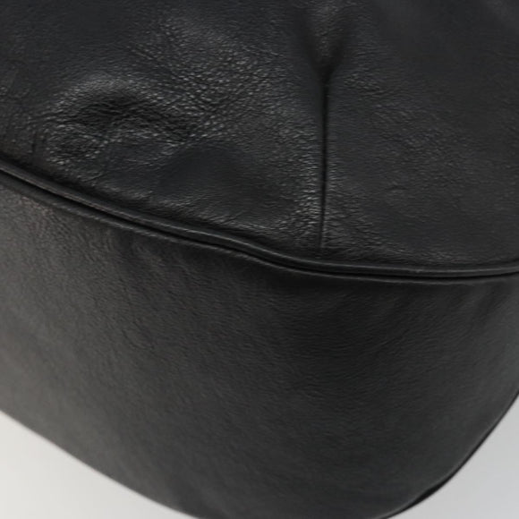 BURBERRY Tote Bag Leather Black Auth 188086A