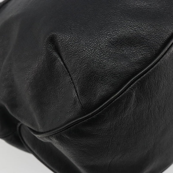 BURBERRY Tote Bag Leather Black Auth 188086A