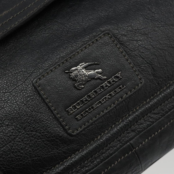 BURBERRY Tote Bag Leather Black Auth 188086A