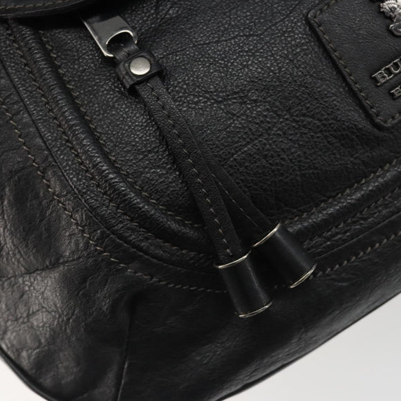 BURBERRY Tote Bag Leather Black Auth 188086A