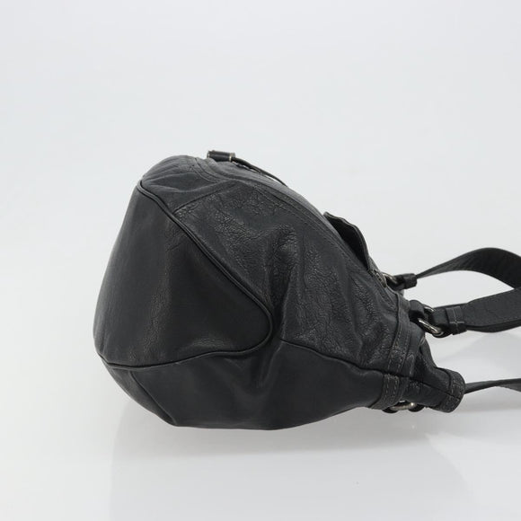 BURBERRY Tote Bag Leather Black Auth 188086A