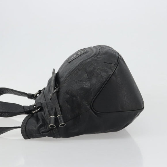 BURBERRY Tote Bag Leather Black Auth 188086A