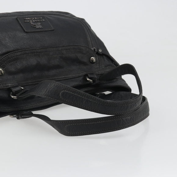 BURBERRY Tote Bag Leather Black Auth 188086A