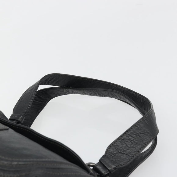 BURBERRY Tote Bag Leather Black Auth 188086A
