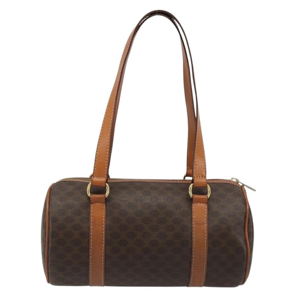 CELINE Macadam Canvas Hand Bag Brown Auth 188087A