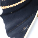 Christian Dior Trotter Canvas Chain Shoulder Bag Navy Gold Auth 188088A-15
