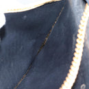 Christian Dior Trotter Canvas Chain Shoulder Bag Navy Gold Auth 188088A-17