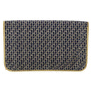 Christian Dior Trotter Canvas Chain Shoulder Bag Navy Gold Auth 188088A-3