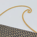 Christian Dior Trotter Canvas Chain Shoulder Bag Navy Gold Auth 188088A-8