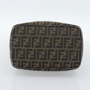 FENDI Zucca Canvas Hand Bag Black Brown Auth 188089-5