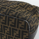 FENDI Zucca Canvas Hand Bag Black Brown Auth 188089-15
