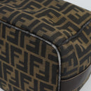 FENDI Zucca Canvas Hand Bag Black Brown Auth 188089-17