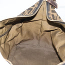 FENDI Zucca Canvas Hand Bag Black Brown Auth 188089-19