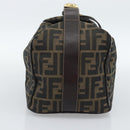 FENDI Zucca Canvas Hand Bag Black Brown Auth 188089-3