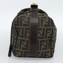 FENDI Zucca Canvas Hand Bag Black Brown Auth 188089-4