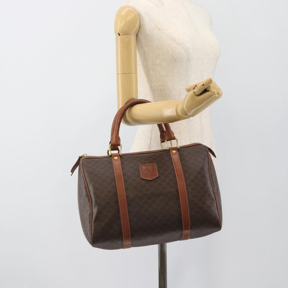 CELINE Macadam Canvas Hand Bag PVC Brown Auth 188100A