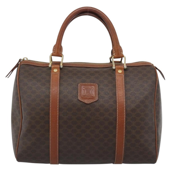 CELINE Macadam Canvas Hand Bag PVC Brown Auth 188100A