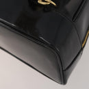 GUCCI Bamboo Body Bag Patent leather Black Auth 188102-15