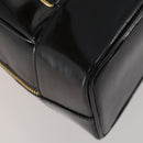 GUCCI Bamboo Body Bag Patent leather Black Auth 188102-16