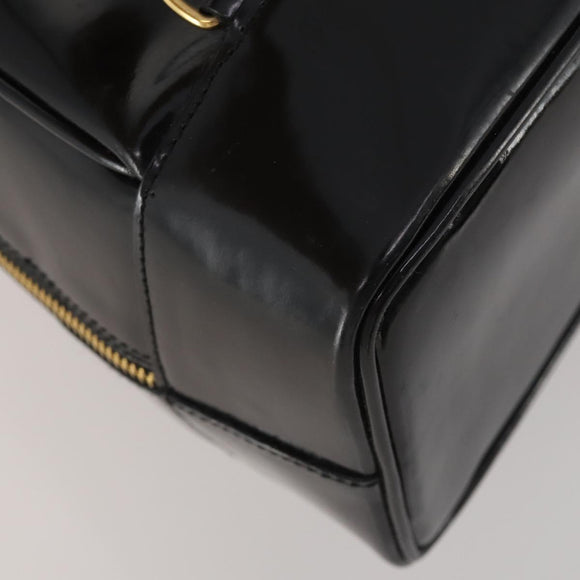 GUCCI Bamboo Body Bag Patent leather Black Auth 188102