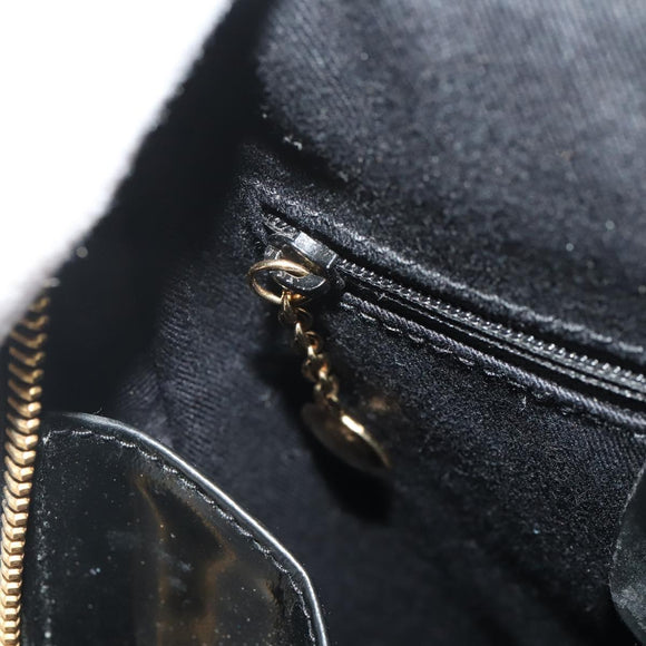 GUCCI Bamboo Body Bag Patent leather Black Auth 188102