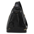 GUCCI Bamboo Body Bag Patent leather Black Auth 188102-2